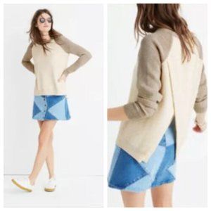 MADEWELL - Province Cross-Back Pullover Sweater in Colorblock